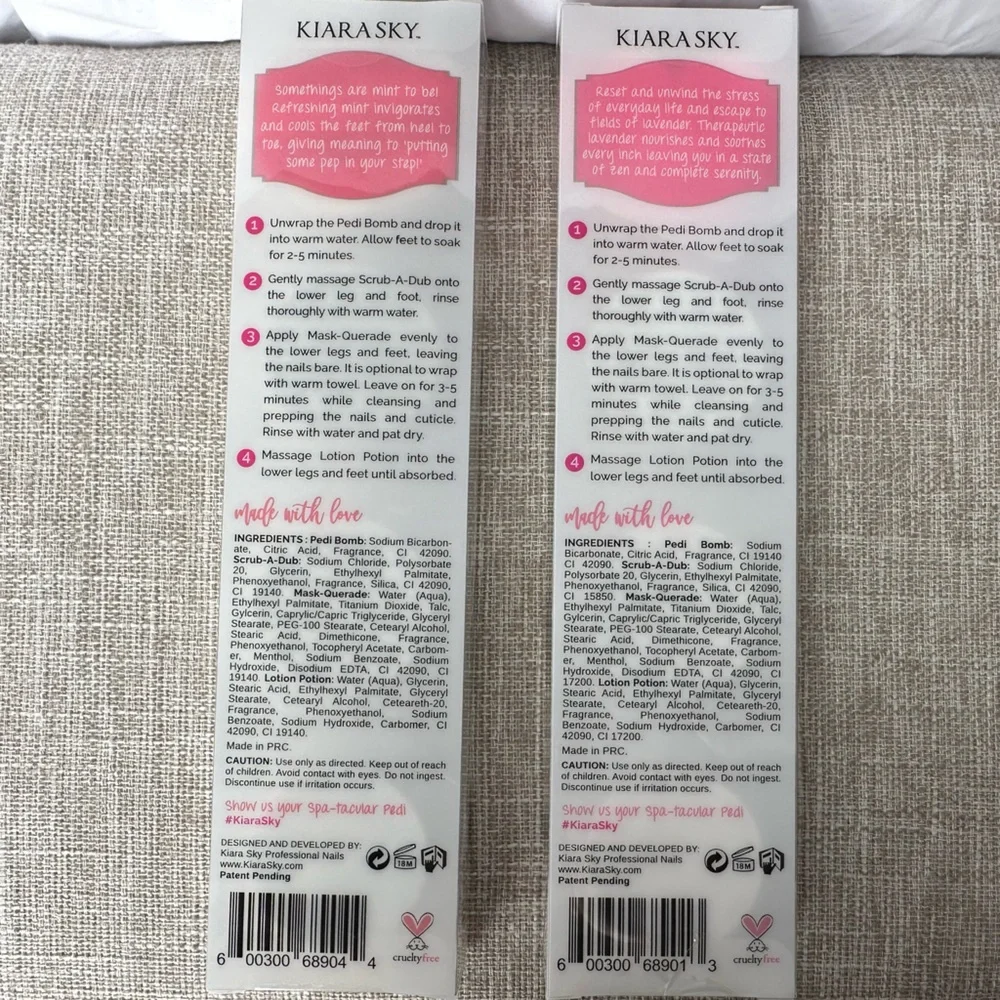 NWT Kiara Sky PediPack Duo At-Home Pedicure Kit Mint and Lavender